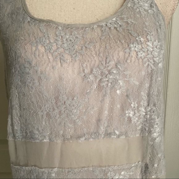 NWT H BY BORDEAUX LACE & SILK MOSAIC MAXI DRESS S - Picture 4 of 5